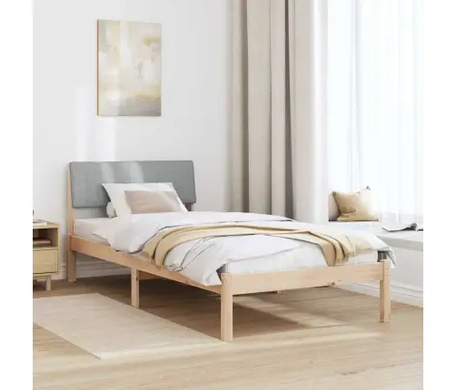 Gultas Rāmis Ar Galvas Klāju Brūna Un Gaiši Pelēka 90 X 200 Cm Vidaxl