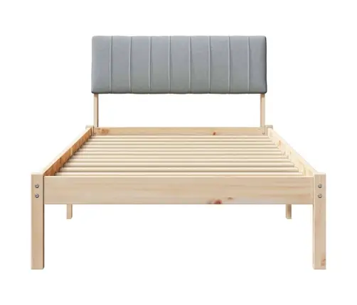 Gultas Rāmis Ar Galvas Klāju Brūna Un Gaiši Pelēka 90 X 200 Cm Vidaxl