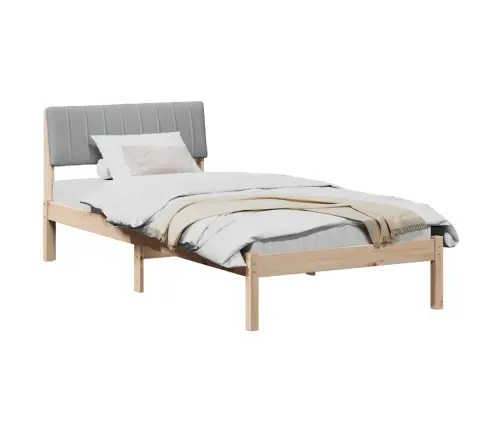 Gultas Rāmis Ar Galvas Klāju Brūna Un Gaiši Pelēka 90 X 200 Cm Vidaxl