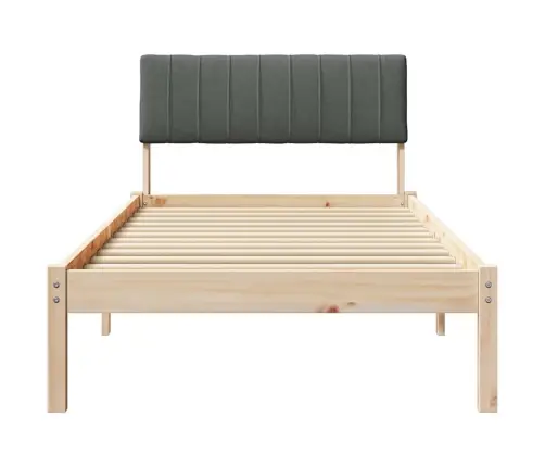 Gultas Rāmis Ar Galvas Klāju Brūns Un Tumši Pelēks 90 X 200 Cm Vidaxl