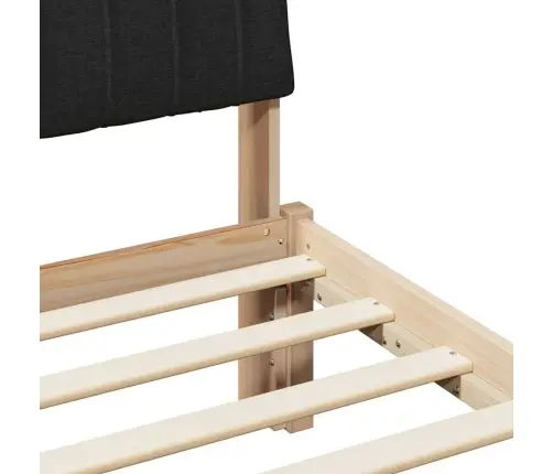 Gultas Rāmis Brūna Un Melna 90 X 190 Cm Priedes Masīvkoks Vidaxl