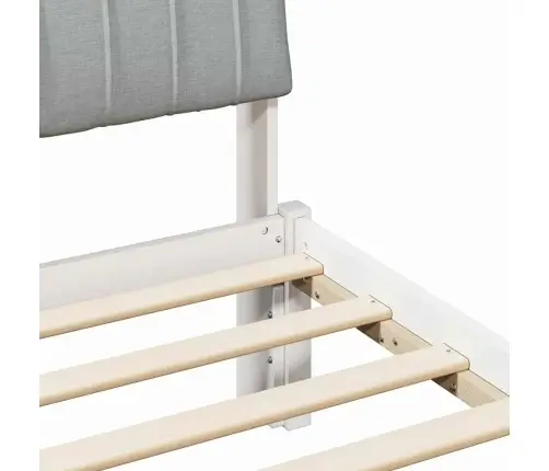 Gultas Rāmis Ar Galvas Klāju Balts Un Gaiši Pelēks 90 X 190 Cm Vidaxl