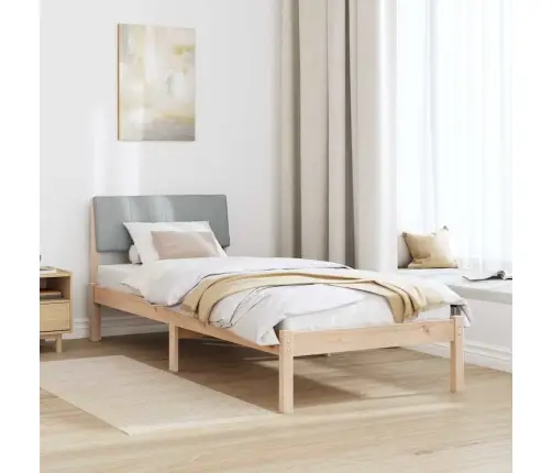 Gultas Rāmis Ar Galvas Klāju Brūna Un Gaiši Pelēka 75 X 190 Cm Vidaxl