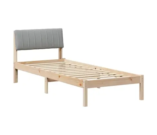 Gultas Rāmis Ar Galvas Klāju Brūna Un Gaiši Pelēka 75 X 190 Cm Vidaxl