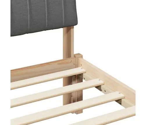 Gultas Rāmis Ar Galvas Klāju Brūns Un Tumši Pelēks 75 X 190 Cm Vidaxl