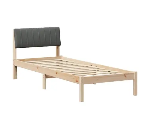 Gultas Rāmis Ar Galvas Klāju Brūns Un Tumši Pelēks 75 X 190 Cm Vidaxl