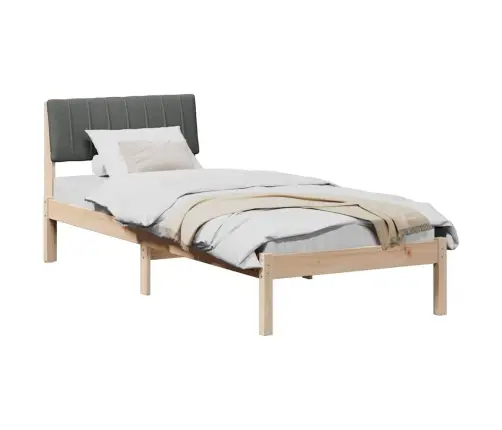 Gultas Rāmis Ar Galvas Klāju Brūns Un Tumši Pelēks 75 X 190 Cm Vidaxl