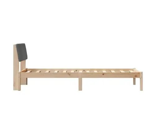 Gultas Rāmis Ar Galvas Klāju Brūns Un Tumši Pelēks 75 X 190 Cm Vidaxl