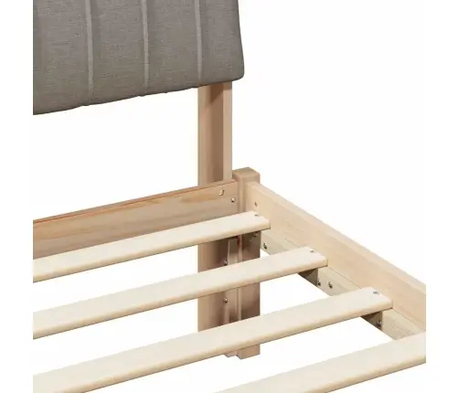 Gultas Rāmis Braun Un Taupe 75 X 190 Cm Priedes Masīvkoks Vidaxl