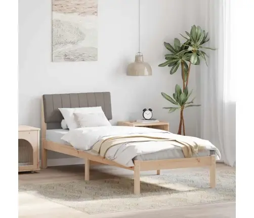 Gultas Rāmis Braun Un Taupe 75 X 190 Cm Priedes Masīvkoks Vidaxl