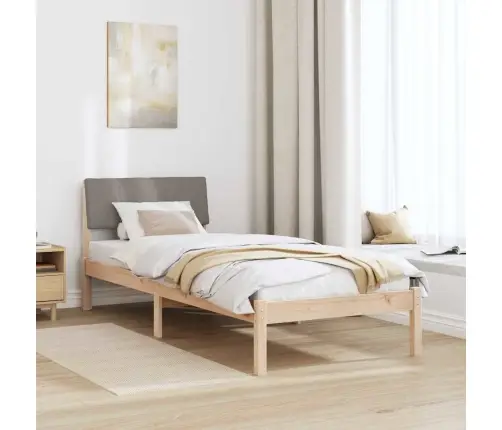 Gultas Rāmis Braun Un Taupe 75 X 190 Cm Priedes Masīvkoks Vidaxl