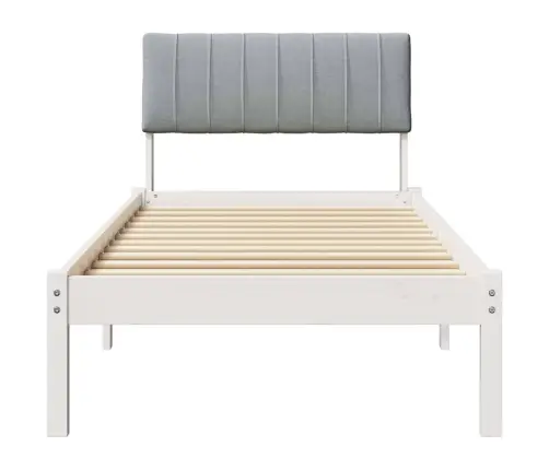 Lovos Rėmas Balta Ir Šviesiai Pilka 75 X 190 Cm Pušies Masyvas