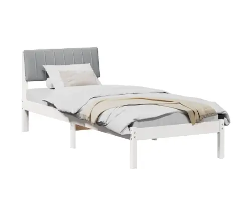 Lovos Rėmas Balta Ir Šviesiai Pilka 75 X 190 Cm Pušies Masyvas
