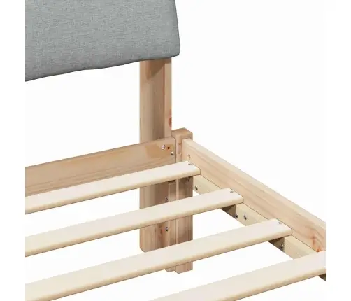 Gultas Rāmis Ar Galvas Klāju Brūna Un Gaiši Pelēka 140 X 190 Cm Vidaxl