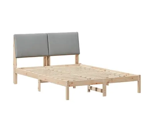 Gultas Rāmis Ar Galvas Klāju Brūna Un Gaiši Pelēka 140 X 190 Cm Vidaxl