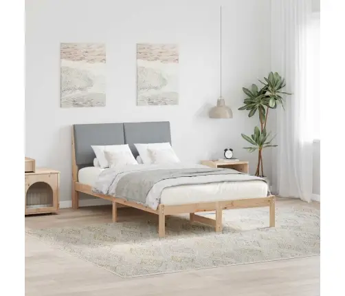 Lovos Rėmas Ruda Ir Šviesiai Pilka 135 X 190 Cm Pušies Masyvas