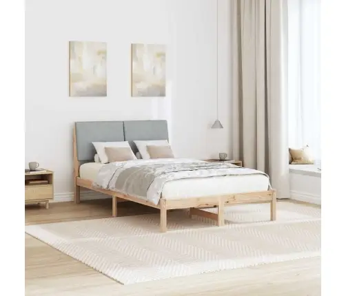 Lovos Rėmas Ruda Ir Šviesiai Pilka 135 X 190 Cm Pušies Masyvas