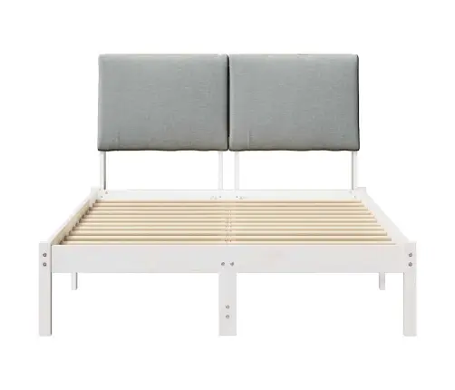 Lovos Rėmas Balta Ir Šviesiai Pilka 135 X 190 Cm Pušies Masyvas