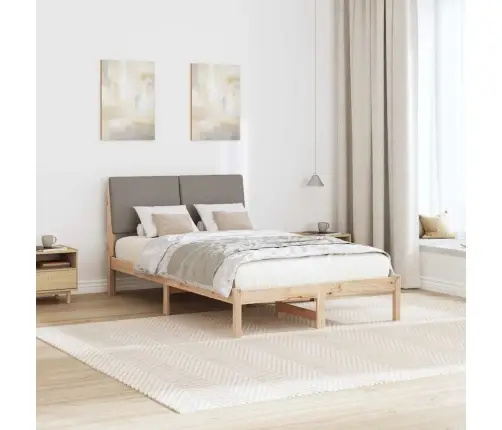 Gultas Rāmis Braun Un Taupe 120 X 190 Cm Priedes Masīvkoks Vidaxl