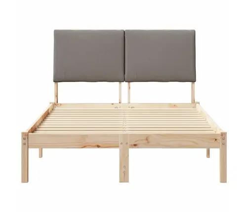 Gultas Rāmis Braun Un Taupe 120 X 190 Cm Priedes Masīvkoks Vidaxl