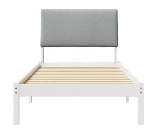 Gultas Rāmis Ar Galvas Klāju Balts Un Gaiši Pelēks 100 X 200 Cm Vidaxl