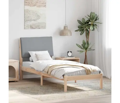 Gultas Rāmis Ar Galvas Klāju Brūna Un Gaiši Pelēka 80 X 200 Cm Vidaxl