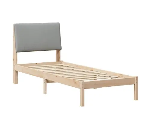 Gultas Rāmis Ar Galvas Klāju Brūna Un Gaiši Pelēka 80 X 200 Cm Vidaxl