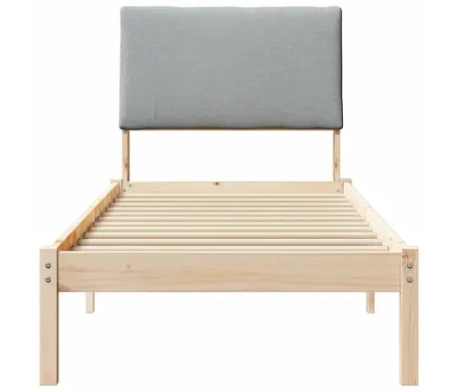 Gultas Rāmis Ar Galvas Klāju Brūna Un Gaiši Pelēka 80 X 200 Cm Vidaxl