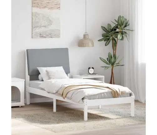 Beti Raam Peaga Valge Ja Helehall 80 X 200 Cm Männipuit