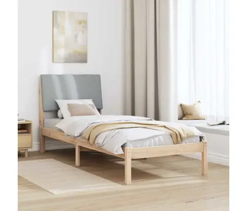 Gultas Rāmis Ar Galvas Klāju Brūna Un Gaiši Pelēka 75 X 190 Cm Vidaxl