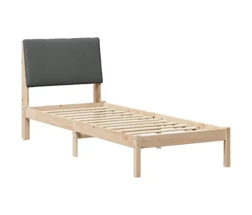 Gultas Rāmis Ar Galvas Klāju Brūns Un Tumši Pelēks 75 X 190 Cm Vidaxl