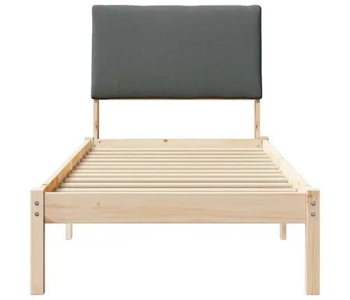 Gultas Rāmis Ar Galvas Klāju Brūns Un Tumši Pelēks 75 X 190 Cm Vidaxl