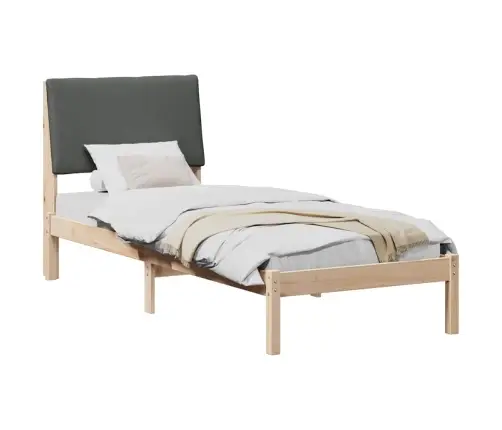 Gultas Rāmis Ar Galvas Klāju Brūns Un Tumši Pelēks 75 X 190 Cm Vidaxl