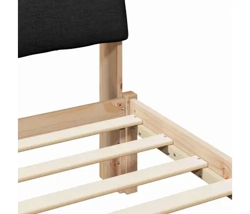 Gultas Rāmis Brūna Un Melna 75 X 190 Cm Priedes Masīvkoks Vidaxl