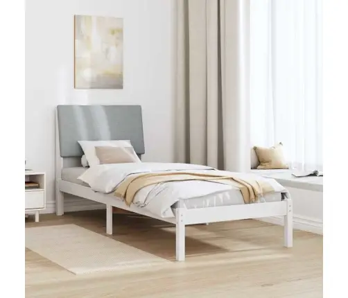 Lovos Rėmas Balta Ir Šviesiai Pilka 75 X 190 Cm Pušies Masyvas