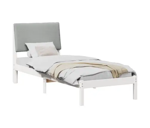 Lovos Rėmas Balta Ir Šviesiai Pilka 75 X 190 Cm Pušies Masyvas