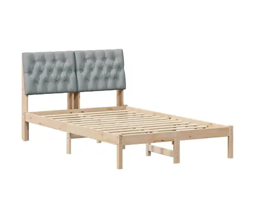 Gultas Rāmis Gaiši Pelēks 120 X 200 Cm Ciets Priedes Koks Vidaxl