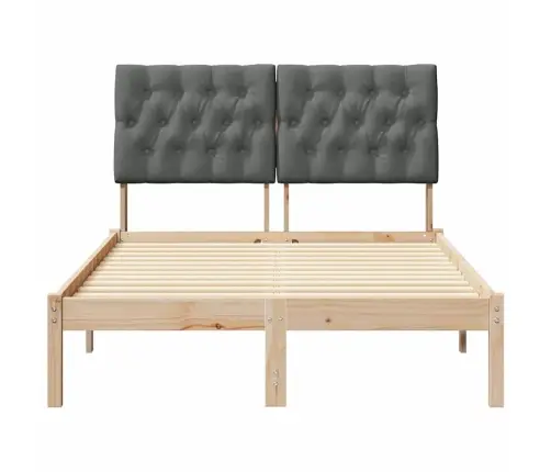 Voodiraam Pehme Peatoega Peaga Pruun 120 X 200 Cm Männipuit