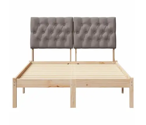 Voodiraam Pehme Peatoega Peaga Pruun 120 X 200 Cm Männipuit