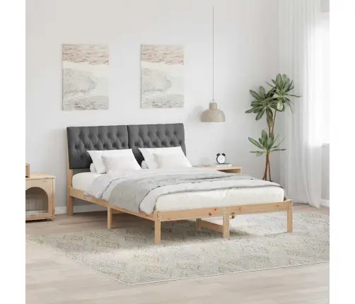 Gultas Rāmis Ar Polsterētu Galvas Balstu Brūna 135 X 190 Cm Vidaxl