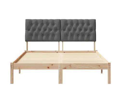 Gultas Rāmis Ar Polsterētu Galvas Balstu Brūna 135 X 190 Cm Vidaxl