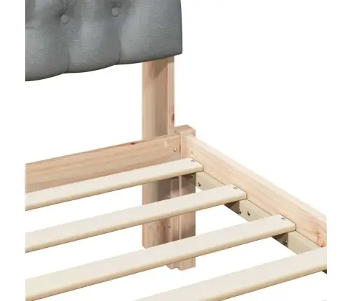 Voodiraam Pehme Peatoega Peaga Pruun 120 X 190 Cm Männipuit