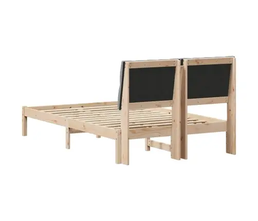 Voodiraam Pehme Peatoega Peaga Pruun 120 X 190 Cm Männipuit