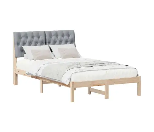 Voodiraam Pehme Peatoega Peaga Pruun 120 X 190 Cm Männipuit