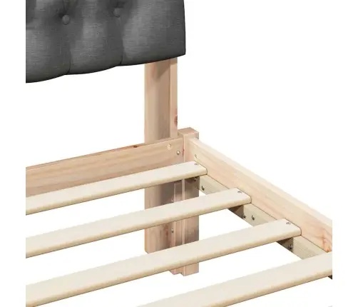 Voodiraam Pehme Peatoega Peaga Pruun 120 X 190 Cm Männipuit