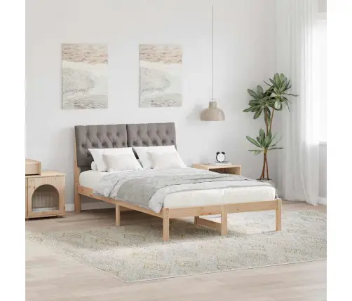 Gultas Rāmis Ar Polsterētu Galvas Balstu Brūna 120 X 190 Cm Vidaxl