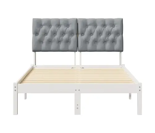 Voodiraam Pehme Peatoega Peaga Valge 120 X 190 Cm Männipuit