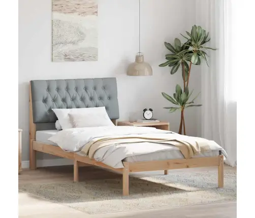 Gultas Rāmis Ar Polsterētu Galvas Balstu Brūna 100 X 200 Cm Vidaxl