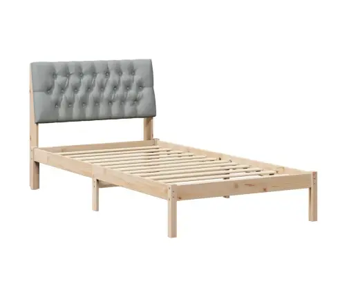 Gultas Rāmis Ar Polsterētu Galvas Balstu Brūna 100 X 200 Cm Vidaxl