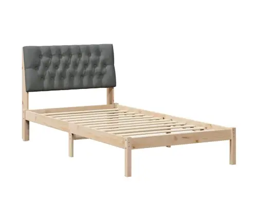 Voodiraam Pehme Peatoega Peaga Pruun 100 X 200 Cm Männipuit